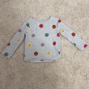 Garanimals Gray Long Sleeve Tee with Multicolor Smiley Faces